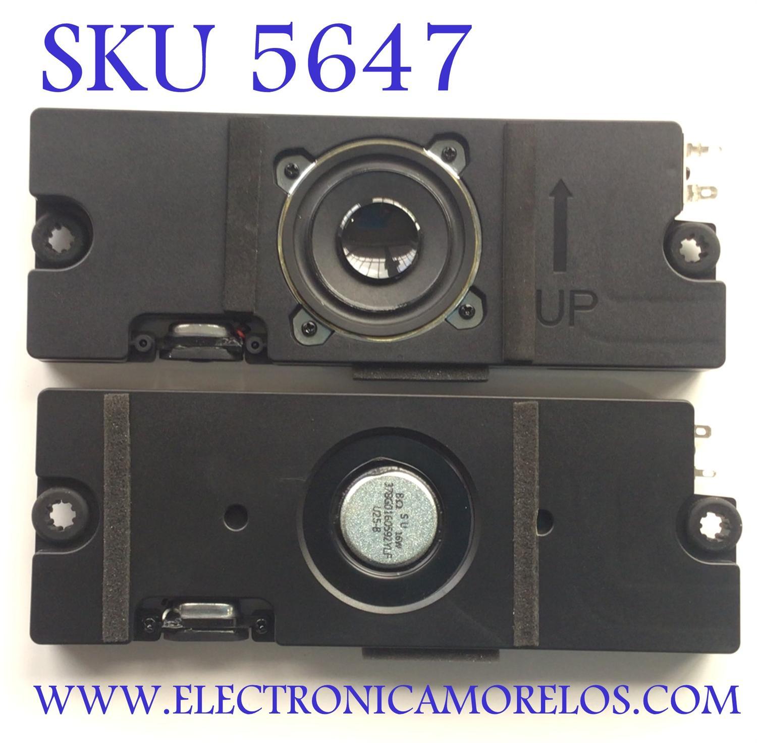 KIT DE BOCINAS  PARA TV VIZIO (2 PZ) / NUMERO DE PARTE 378G0160592YLF / 378G0160592YFR / 8Ω / 16W / PANEL TPT750WR-QUBS7A.K REV:SN2PB / DISPLAY HV750QUB-S7A / MODELO P75Q9-J03 LTYUH7